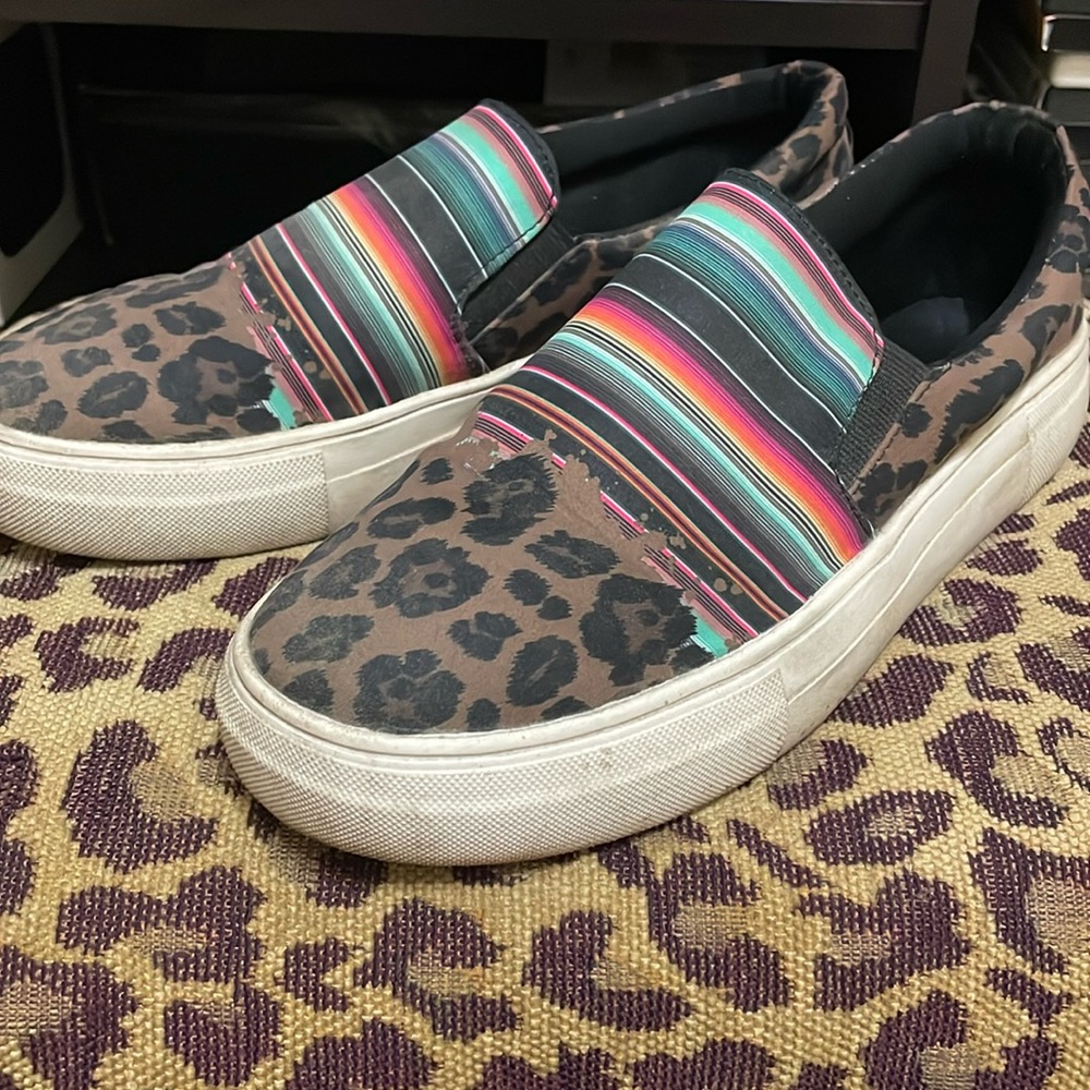 Crazy train slip ons